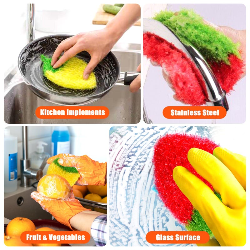 CUGBO 8Pcs Acrylic Dish/Pot Scrubbers for Kitchen Dish Washing/Washcloth, Hand-Knitted Washing Rags Towel, Non-Scratch for Stainless Steel(Mixed Color) - Image 5